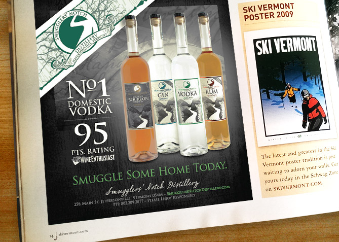 Print Advertising for Smugglers’ Notch Distillery
