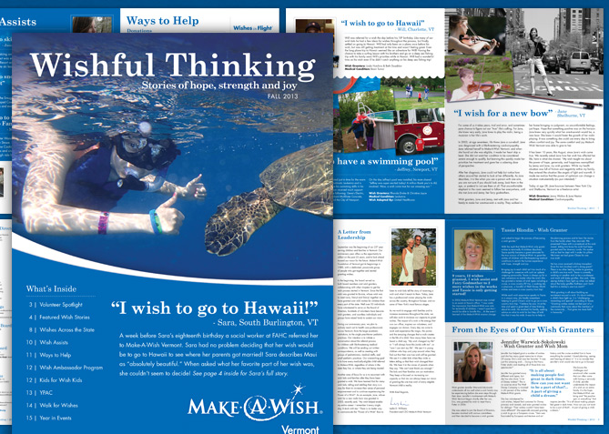 Annual Newsletter for Make-A-Wish Vermont