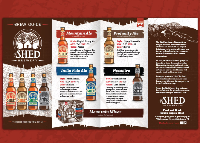 Brochure Design for The Shed Brewery