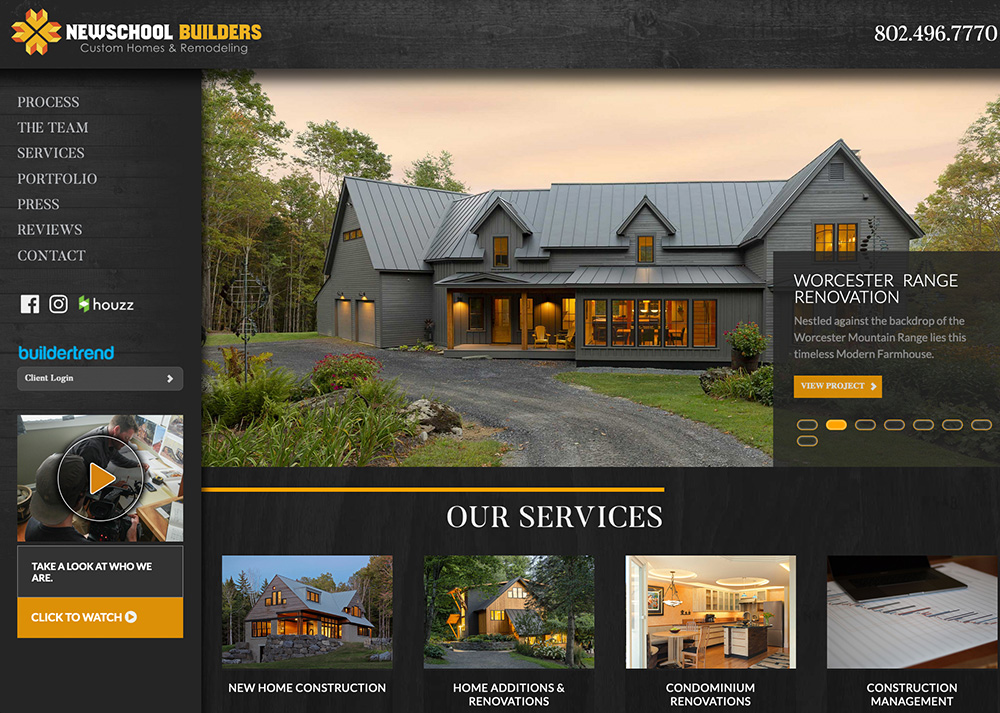 Website Design and Development for New School Builders - Homepage