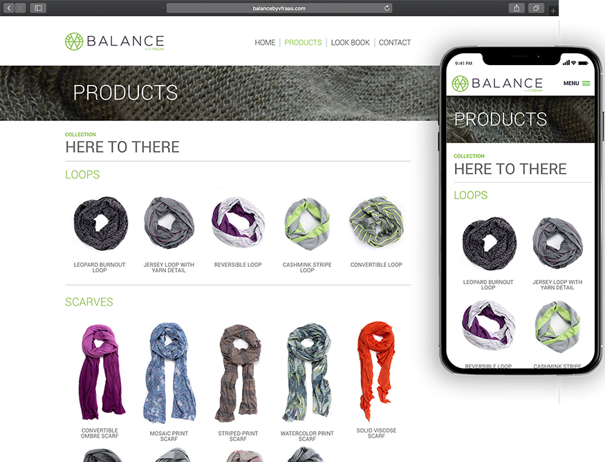 Website development for Balance - desktop and mobile view.