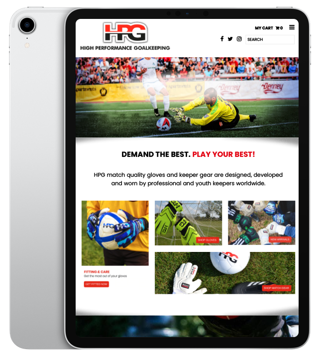 Website design for HPG - ipad view.