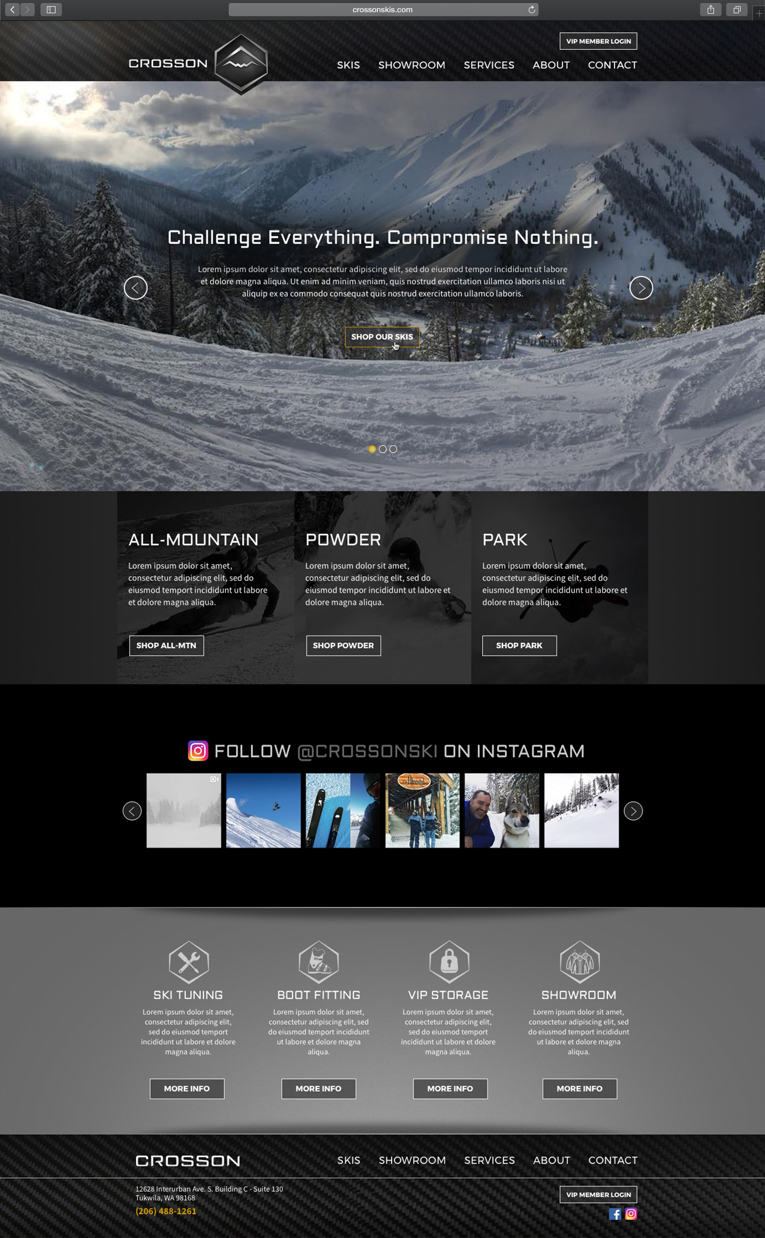 Website design and website development for Crosson - homepage view.