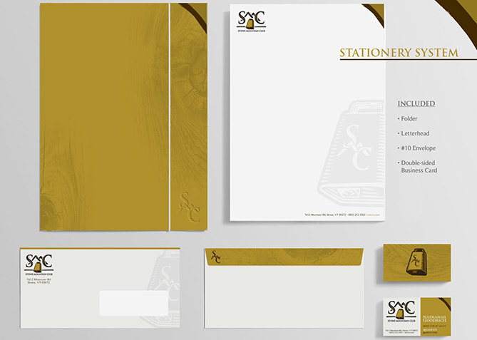 Stationery System Design for Stowe Mt. Club