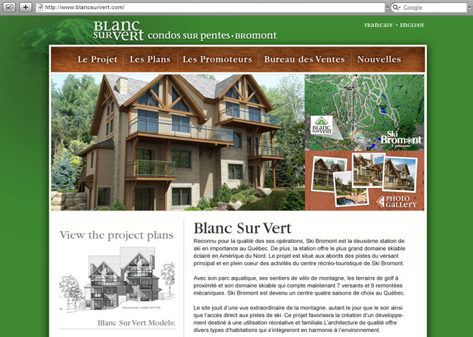 Website Design for Blan Sur Vert 