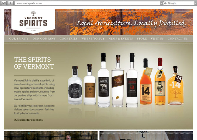 Responsive Website Design, Responsive Website Development for Vermont Spirits